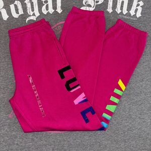 NWT Victoria’s Secret PINK Hot Pink Rainbow Ombre Classic Sweatpants 2011- SM